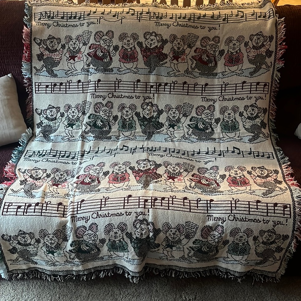 Brand new Musical Christmas woven throw blanket 46”x60”